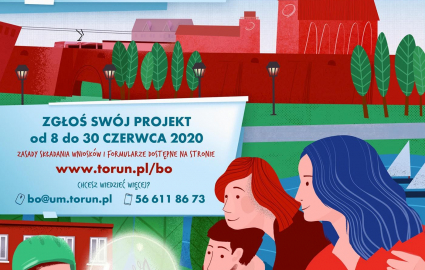 Plakat budżetu obywatelskiego w Toruniu na rok 2021