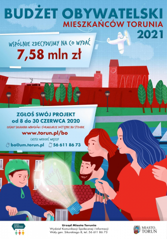 Plakat budżetu obywatelskiego w Toruniu na rok 2021